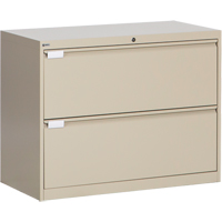 Lateral Filing Cabinet, Steel, 2 Drawers, 36" W x 18" D x 27-7/8" H, Beige OP214 | King Materials Handling