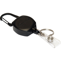 Self Retracting ID Badge and Key Reel, Zinc Alloy Metal, 24" Cable, Carabiner Attachment OP293 | King Materials Handling