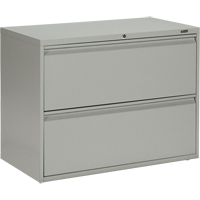 Lateral Cabinet, Steel, 2 Drawers, 36" W x 19-1/4" D x 27-31/100" H, Grey OP325 | King Materials Handling