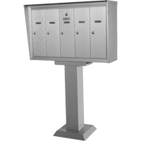 Single Deck Mailboxes, Pedestal -Mounted, 16" x 5-1/2", 3 Doors, Aluminum OP394 | King Materials Handling