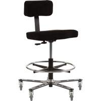 TF 160™ Ergonomic Welding Chair, Mobile, Adjustable, Fabric Seat, Black/Grey OP498 | King Materials Handling