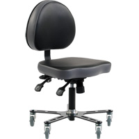 SF 180™ Multi-Tilt Ergonomic Chair, Mobile, Adjustable, Vinyl Seat, Black/Grey OP500 | King Materials Handling