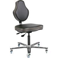 Vega™ Multi-Tilt Ergonomic Chair, Mobile, Adjustable, Vinyl Seat, Black/Grey OP508 | King Materials Handling
