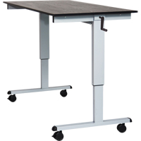 Adjustable Stand-Up Desk, Stand-Alone Desk, 48-1/2" H x 59" W x 29-1/2" D, Black OP531 | King Materials Handling