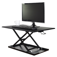 Adjustable Stand-Up Desk, Desktop Unit, 15-3/4" H x 31-1/2" W x 22-1/2" D, Black OP563 | King Materials Handling