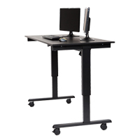 Adjustable Stand-Up Desk, Stand-Alone Desk, 45-1/4" H x 29-1/2" D, Black OP576 | King Materials Handling