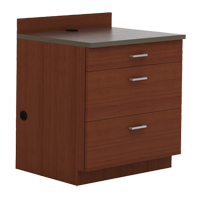 Modular Base Cabinet, 3 Drawers, 36" W x 25" D x 39" H, Mahogany OP752 | King Materials Handling