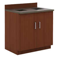 Modular Base Cabinet, Melamine, 39" H x 36" W x 25" D, Mahogany OP754 | King Materials Handling