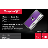 Swingline™ GBC<sup>®</sup> UltraClear™ Laminating Business Card Pouches OP832 | King Materials Handling