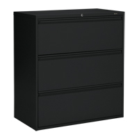 Lateral Filing Cabinet, Steel, 3 Drawers, 36" W x 19-1/4" D x 39-3/50" H, Black OP905 | King Materials Handling