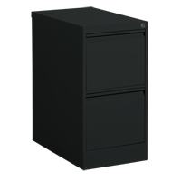Vertical Filing Cabinet, Steel, 2 Drawers, 15-1/7" W x 25" D x 29" H, Black OP912 | King Materials Handling