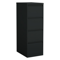 Vertical Filing Cabinet, Steel, 4 Drawers, 18-1/7" W x 25" D x 52" H, Black OP915 | King Materials Handling