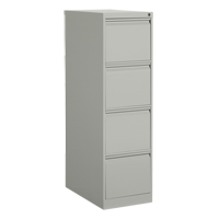 Vertical Filing Cabinet, Steel, 4 Drawers, 15-1/7" W x 25" D x 52" H, Grey OP918 | King Materials Handling