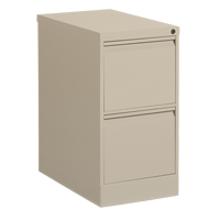 Vertical Filing Cabinet, Steel, 2 Drawers, 15-1/7" W x 25" D x 29" H, Beige OP920 | King Materials Handling