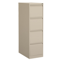 Vertical Filing Cabinet, Steel, 4 Drawers, 15-1/7" W x 25" D x 52" H, Beige OP922 | King Materials Handling