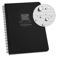 Side-Spiral Notebook, Soft Cover, Black, 64 Pages, 4-5/8" W x 7" L OQ412 | King Materials Handling