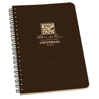 Side-Spiral Notebook, Soft Cover, Brown, 64 Pages, 4-5/8" W x 7" L OQ443 | King Materials Handling