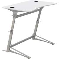 Verve™ Height Adjustable Stand-Up Desk, Stand-Alone Desk, 42" H x 47-1/4" W x 31-3/4" D, White OQ706 | King Materials Handling
