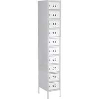 Lockers, 10 -tier, 12" x 18" x 78", Steel, Grey, Welded (Assembled) OQ710 | King Materials Handling