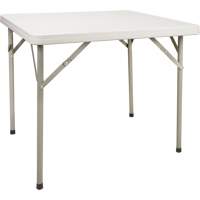 Folding Table, Square, 34" L x 34" W, Polyethylene, White OQ714 | King Materials Handling