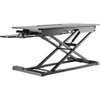 Goya™ Sit-Stand Workstation, Desktop Unit, 22" H x 31-1/2" W x 24" D, Black OQ763 | King Materials Handling