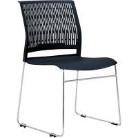 Activ™ Series Stacking Chairs, Polypropylene, 32-3/8" High, 250 lbs. Capacity, Black OQ954 | King Materials Handling