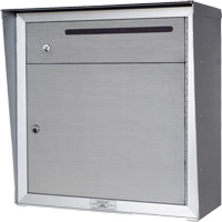 Collection Box, Wall -Mounted, 12-3/4" x 16-3/8", 2 Doors, Aluminum OR351 | King Materials Handling