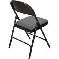 Deluxe Fabric Padded Folding Chair, Steel, Grey, 300 lbs. Weight Capacity OR434 | King Materials Handling