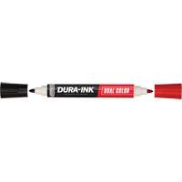 Markal<sup>®</sup> Dura-Ink<sup>®</sup> Dual Colour Permanent Ink Marker, Bullet, Black/Red OR463 | King Materials Handling