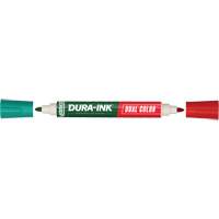 Markal<sup>®</sup> Dura-Ink<sup>®</sup> Dual Colour Permanent Ink Marker, Bullet, Green/Red OR464 | King Materials Handling