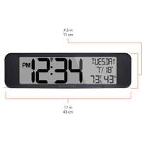 Ultra-Wide Clock with Atomic Accuracy, Digital, Battery Operated, Black OR487 | King Materials Handling
