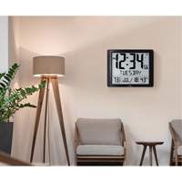Super Jumbo Self-Setting Wall Clock, Digital, Battery Operated, Black OR492 | King Materials Handling