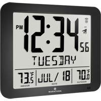 Slim Self-Setting Full Calendar Wall Clock, Digital, Battery Operated, Black OR495 | King Materials Handling
