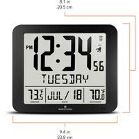 Slim Self-Setting Full Calendar Wall Clock, Digital, Battery Operated, Black OR495 | King Materials Handling
