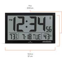 Slim Jumbo Self-Setting Wall Clock, Digital, Battery Operated, White OR503 | King Materials Handling