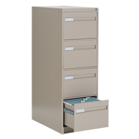 Vertical Filing Cabinet with Recessed Drawer Handles, 4 Drawers, 18.15" W x 26.56" D x 52" H, Beige OTE626 | King Materials Handling