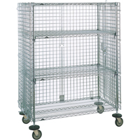 Security Carts, Chrome Plated, 21-1/2" x 68-1/2 x 38-1/2", 500 lbs. Capacity RL408 | King Materials Handling