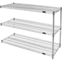 Heavy-Duty Chromate Wire Shelving, Add-On Kit, 3 Tiers, 30" W x 33" H x 14" D RN836 | King Materials Handling