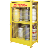 Gas Cylinder Cabinets, 12 Cylinder Capacity, 44" W x 30" D x 74" H, Yellow SAF847 | King Materials Handling