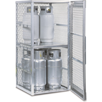 Aluminum LPG Cylinder Locker Storage, 8 Cylinder Capacity, 30" W x 32" D x 65" H, Silver SAI574 | King Materials Handling