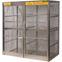 Aluminum LPG Cylinder Locker Storage, 16 Cylinder Capacity, 60" W x 32" D x 65" H, Silver SAI575 | King Materials Handling