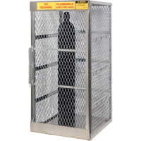 Aluminum LPG Cylinder Locker Storage, 10 Cylinder Capacity, 30" W x 32" D x 65" H, Silver SAI576 | King Materials Handling