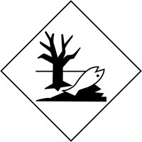 Marine Pollutant Mark TDG Shipping Labels, 4" L x 4" W, Black on White SAK383 | King Materials Handling
