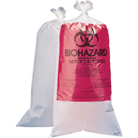 Biohazard Disposal Bags, Bio-Hazard, 24" L x 12" W, 1.5 mils, 100 /pkg. SAM051 | King Materials Handling
