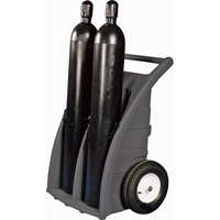 Chariots doubles pour bouteilles, Roues Caoutchouc, Base de 23" la x 12" lo, 500 lb SAP856 | King Materials Handling