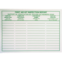 First Aid Kit Inspection Report Cards SAY532 | King Materials Handling