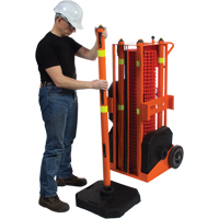 Portable Safety Zone, 100' L, Steel, Orange SDP585 | King Materials Handling