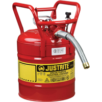 D.O.T. AccuFlow™ Safety Cans, Type II, Steel, 5 US gal., Red, FM Approved SED120 | King Materials Handling