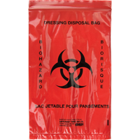 Infectious Waste Bags, Infectious Waste, 9" L x 6" W, 25 /pkg. SEE694 | King Materials Handling