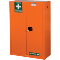 Emergency Preparedness Storage Cabinets, Steel, 4 Shelves, 65" H x 43" W x 18" D, Orange SEG860 | King Materials Handling